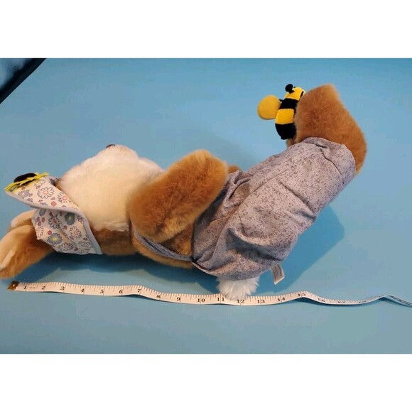 Vintage GOFFA 15" Sitting Bunny Rabbit & Honey Bee Embroidered Plush Stuffed - Picture 9 of 16